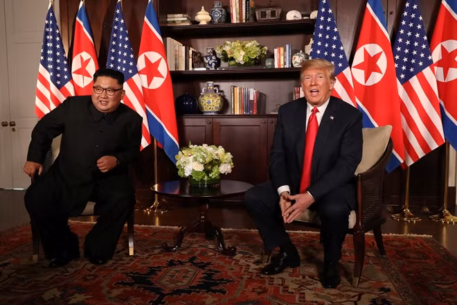 U.S. President Donald Trump said he had forged a “good relationship” with North Korean leader Kim Jong Un at the start of a historic summit in Singapore on Tuesday, as the two men sought ways to end a nuclear standoff on the Korean peninsula.