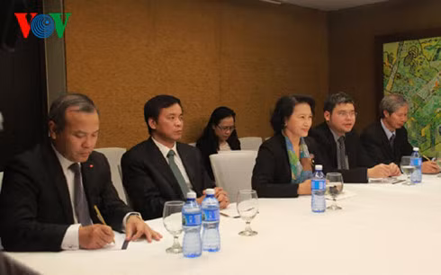 The Vietnamese delegation at the meeting. The Vietnamese delegation at the meeting.