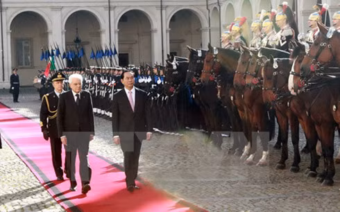 President Tran Dai Quang and President Sergio Mattarella.
