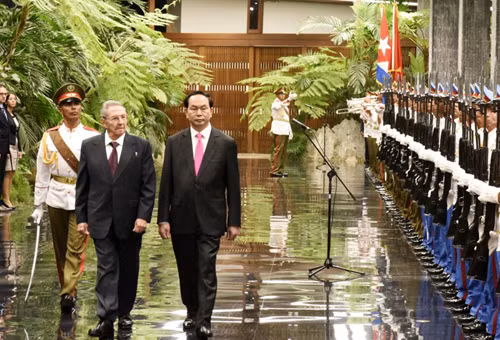 President of Cuba Raul Castro Ruz and President Tran Dai Quang.