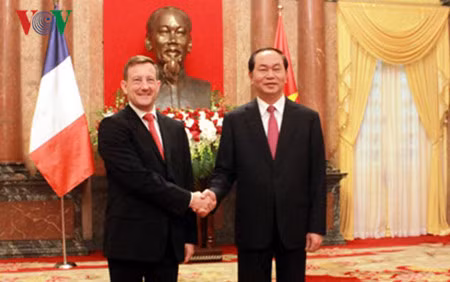 President Quang and French Ambassador Bertrand Lortholary