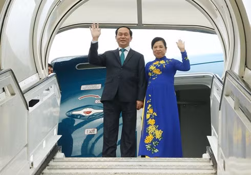 President Tran Dai Quang and his spouce.