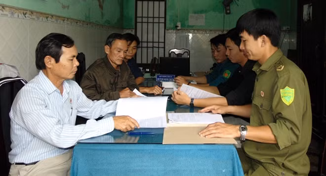 At a meeting of the Veteran Association of Dai Hiep commune.