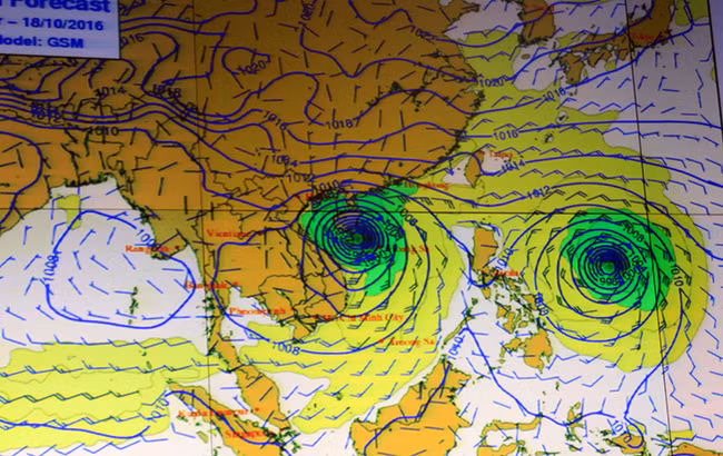 Location of the storm in the East Sea.