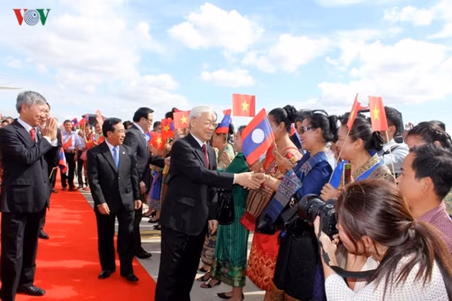 The official welcome ceremony for Mr Trong and his delegation