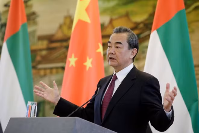 FILE PHOTO: China's Foreign Minister Wang Yi attends a joint news conference with United Arab Emirates Minister of Foreign Affairs and International Cooperation Sheikh Abdullah bin Zayed (not pictured) at the Ministry of Foreign Affairs, in Beijing, China May 2, 2017. REUTERS/Jason Lee