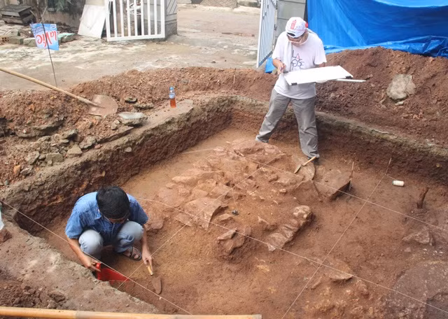 At the archaeological area.