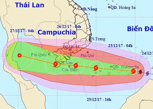 Over the next 24 hours, Tembin will move west north-west at a high speed of 20-25km per hour and is likely to gain strength.