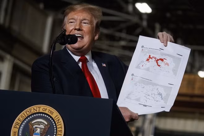 President Trump announcing maps.