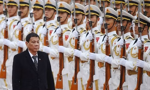 The Philippines's president on his visit to China. (Photo: VOV)