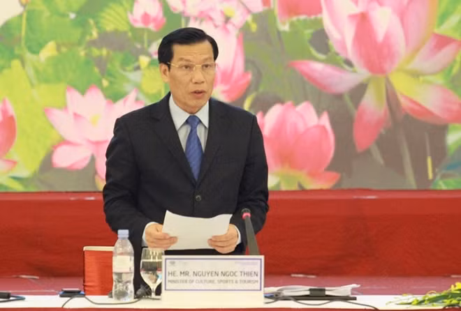 Minister of Culture, Sports and Tourism of Vietnam Nguyen Ngoc Thien speaking at the event.