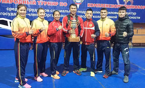After 6 days of competition, Lo Thi Tam (24) won a gold while Trieu Thi Thuy (21) and Vu Thi Duong (17) won two silvers. They all were from the Public Security Forces Training and Sports Center.