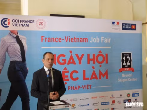 French Consul General in HCM City Vincent Floreani speaks at the event (Photo: tuoitre.vn)