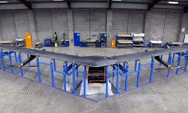 Facebook drone Aquila is a drone with a 130-ft (40-m) wingspan built by social media company Facebook, is shown in this publicity photo released to Reuters on July 30, 2015. Photo: HANDOUT/REUTERS