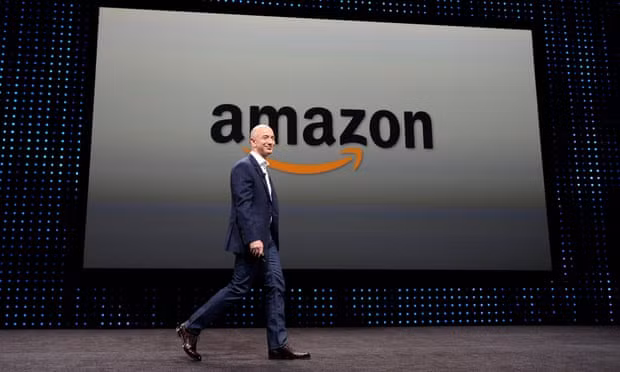 Amazon’s $1tn valuation marks the latest chapter in an astonishing story of growth for Jeff Bezos, the world’s richest man. Photograph: Michael Nelson/EPA