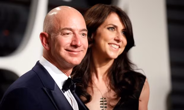 Amazon chief Jeff Bezos with his soon-to-be ex-wife MacKenzie. Photograph: Danny Moloshok/Reuters