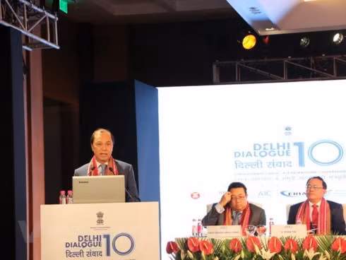 Vietnamese Deputy Minister of Foreign Affairs Nguyen Quoc Dung speaks at the 10th Delhi Dialogue