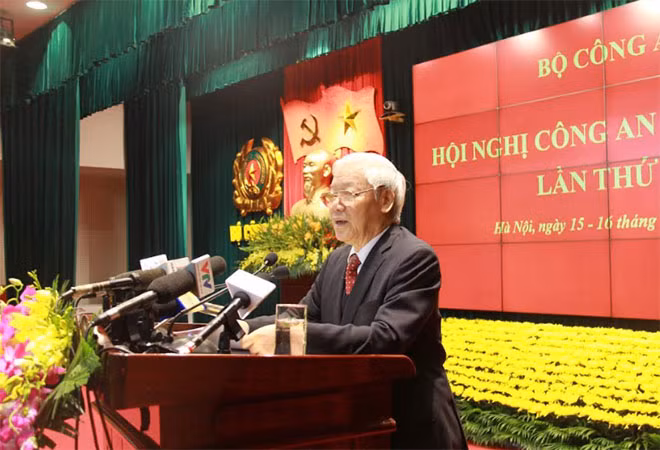 General Secretary Nguyen Phu Trong speaks at the event