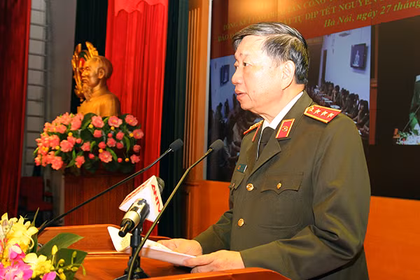 Minister To Lam speaking at the teleconference