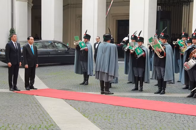 Vietnamese State President Tran Dai Quang and Italian Prime Minister Matteo Renz Vietnamese State President Tran Dai Quang and Italian Prime Minister Matteo Renz