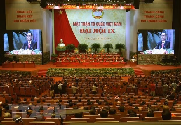 The ninth National Congress of the Vietnam Fatherland Front (VFF) officially opens in Hanoi on September 19. (Photo: VNA)