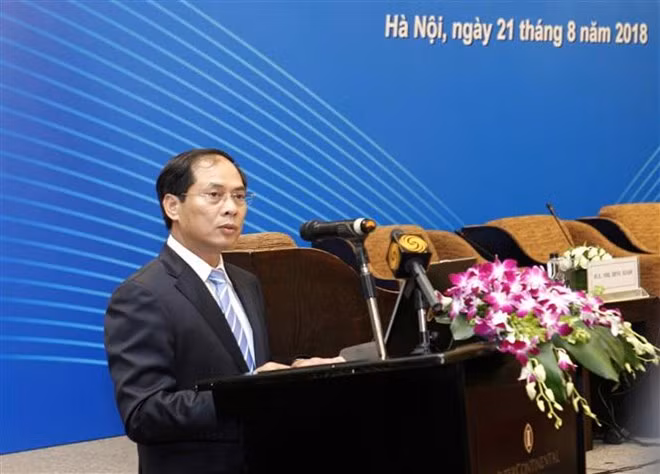 Deputy Foreign Minister Bui Thanh Son makes the opening remarks at the workshop. (Photo: VNA)