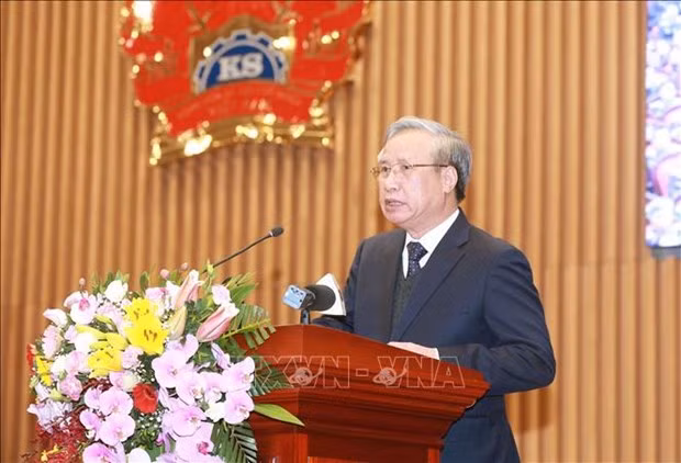 Politburo member, permanent member of the Party Central Committee’s Secretariat speaks at the event (Photo: VNA)