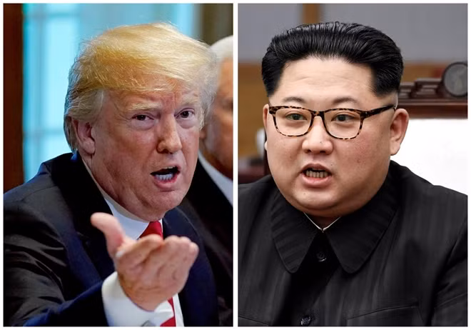A combination photo shows U.S. President Donald Trump and North Korea leader Kim Jong Un in Washignton, DC, U.S. May 17, 2018 and in Panmunjom, South Korea, April 27, 2018 respectively. REUTERS/Kevin Lamarque and Korea Summit Press Pool/File Photos