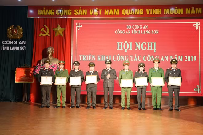 Various officers honored at the event.
