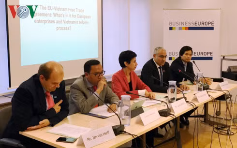 Participants at an EVFTA workshop in Brussels, September 7th, 2017