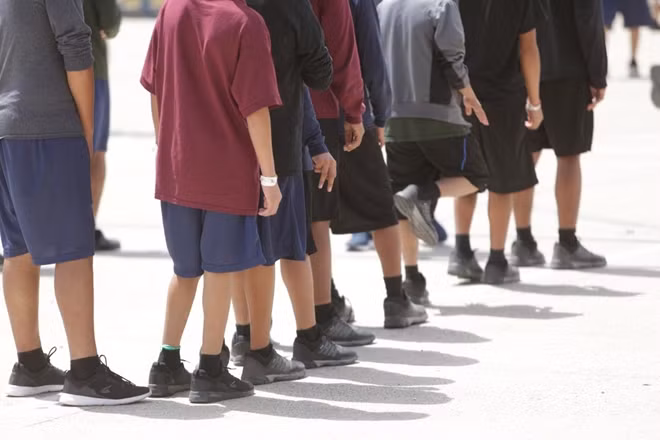 Occupants at Casa Padre, an immigrant shelter for unaccompanied minors, in Brownsville, Texas, U.S., are seen in this photo provided by the U.S. Department of Health and Human Services, June 14, 2018. ACF/HHS/Handout via REUTERS
