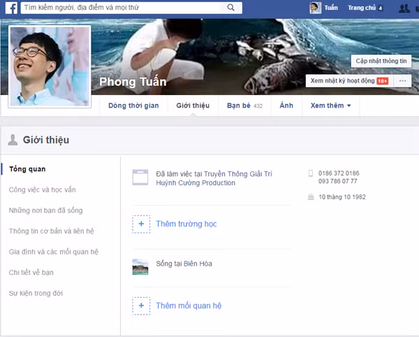 The account used by the suspect Nguyen Xuan Long