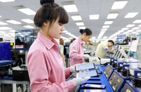 A view at the Samsung factory in Thai Nguyen where cellphones are manufactured