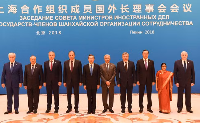 Foreign ministers and officials of the Shanghai Cooperation Organisation (SCO) attend a meeting at the Diaoyutai State Guest House in Beijing, China, April 24, 2018. Reuters Foreign ministers and officials of the Shanghai Cooperation Organisation (SCO) attend a meeting at the Diaoyutai State Guest House in Beijing, China, April 24, 2018. Reuters