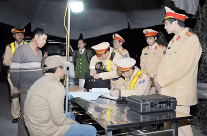 Traffic police officers on duty. Traffic police officers on duty.
