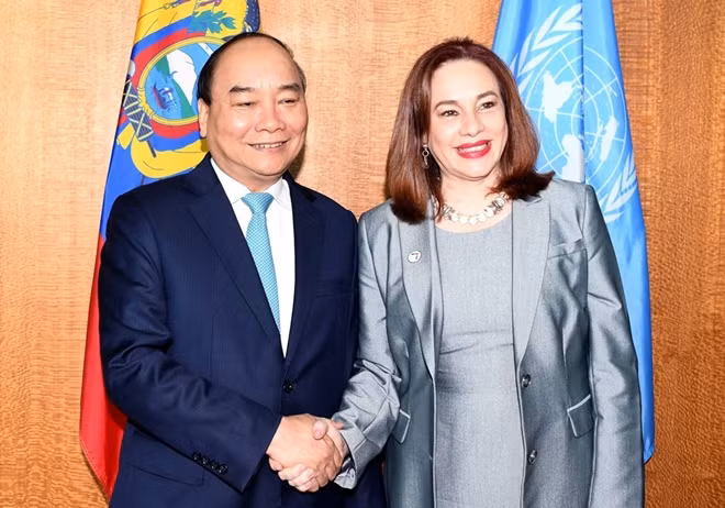 PM Nguyen Xuan Phuc and President of the UN General Assembly for the 73rd session Maria Fernanda Espinosa Garces
