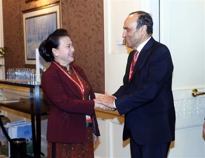 Chairwoman of the National Assembly Nguyen Thi Kim Ngan and Speaker of the Moroccan House of Representatives Habib El Malki (Photo: VNA) Chairwoman of the National Assembly Nguyen Thi Kim Ngan and Speaker of the Moroccan House of Representatives Habib El Malki (Photo: VNA)