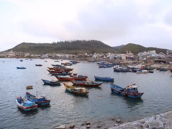 The docking area for fishing boats in An Hai commune of Ly Son district, Quang Ngai province (Photo: VNA)