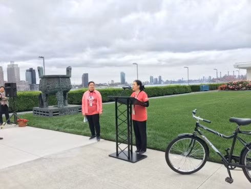 Ambassador Nguyen Phuong Nga, Permanent Representative of Vietnam to the UN addresses the first celebration of the World Bicycle Day held by the UN on June 3 in New York