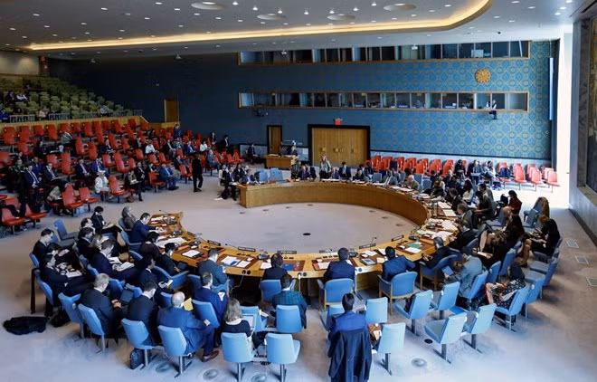 A meeting of the United Nations Security Council in New York.