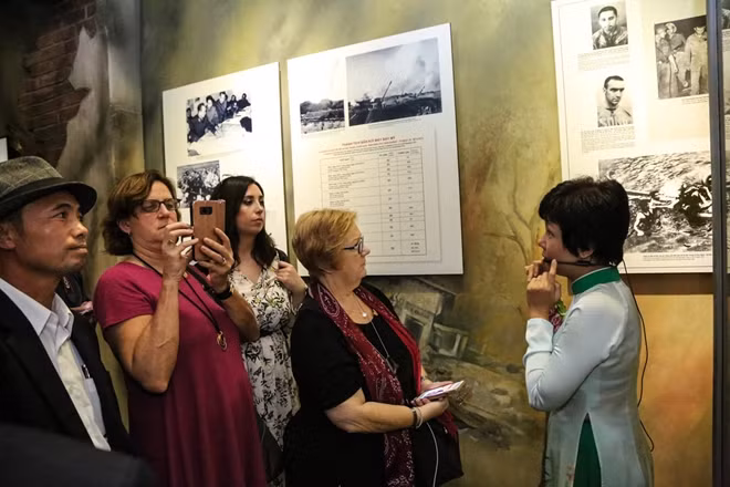 They were also told about stories about the unbreakable spirit of the Vietnamese revolutionaries jailed at this prison. They were also told about stories about the unbreakable spirit of the Vietnamese revolutionaries jailed at this prison.