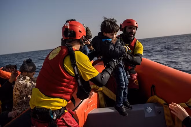 NGO Proactiva Open Arms conducts a rescue operation in the Mediterranean Getty Images