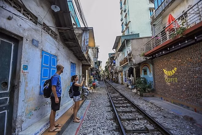 The street becomes an attractive site for foreigners when they visit Hanoi
