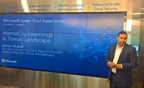 Keshav Dhakad, assistant general counsel and regional director of Digital Crimes Unit, Microsoft Asia present the study Keshav Dhakad, assistant general counsel and regional director of Digital Crimes Unit, Microsoft Asia present the study