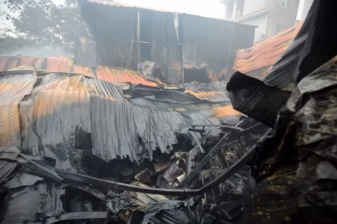 At the scene of the fire (Photo: VNA)