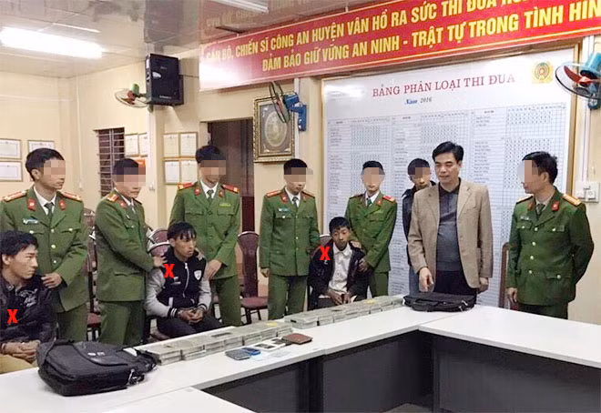 Arrested suspects at the police office