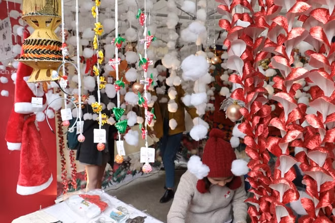 Unique handicrafts and decorations are on display and sale in the the 13 booths of the fair
