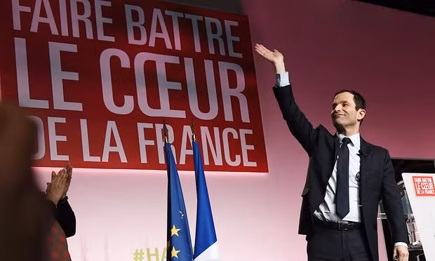 Benoît Hamon at a public meeting in Marseille, southern France, on Tuesday. Photograph: Anne-Christine Poujoulat/AFP/Getty