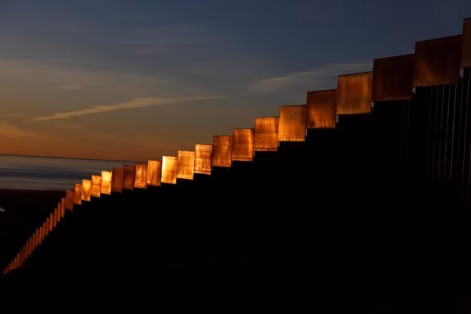 The U.S. and Mexico border fence is seen in Tijuana, Mexico, January 27, 2019. REUTERS.