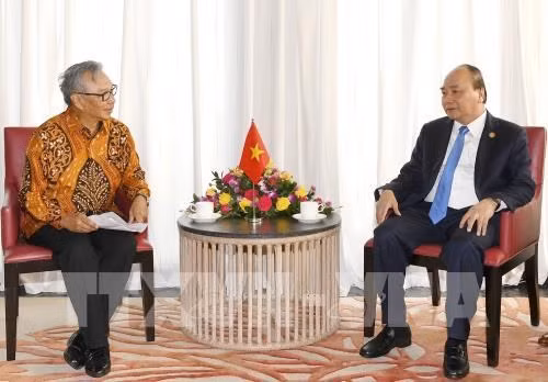 Prime Minister Nguyen Xuan Phuc (right) and Director of Ciputra Group Budiarsa Sastrawinata. (Photo: VNA)